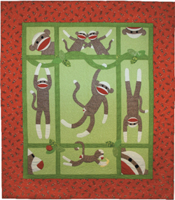 Sock monkey online quilt